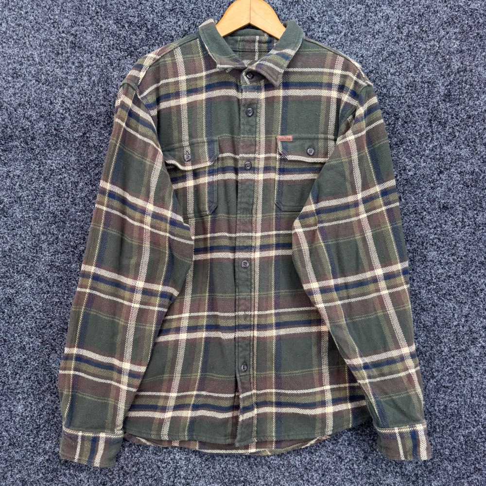 Orvis Classic Collection Green Plaid Flannel Shirt Mens XL Long Sleeve Cotton